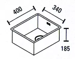 ABK Bingara rvs spoelbak 34x40cm vlakinbouw onderbouw en opbouw 34FVI