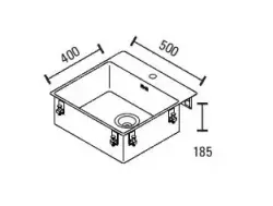 ABK Bingara rvs spoelbak 50x40cm met kraangatbank vlakinbouw C1BIN05FVI