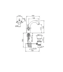 Huber Victorian Wastafelmengkraan RVS VT0005102A