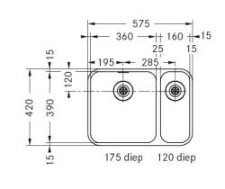 Franke Largo spoelbak onderbouw LAX 160 BL 122.0257.093