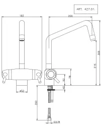 Huber Clinic Plus thermostatische keukenkraan chroom CPT6501021