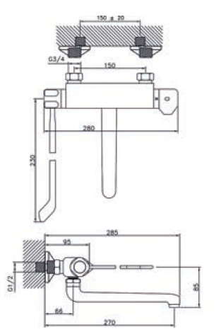 Huber Clinic thermostatische keukenkraan chroom 571.08LCH.CR - Productafbeelding 2