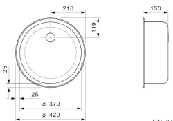 Reginox R18 370 OKG RVS Spoelbak opbouw B2801RLU06GDS