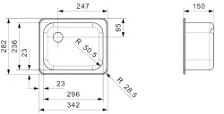 Reginox R18 2330 OSK kleine RVS Spoelbak Opbouw B0609RLU02GDS