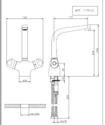 Huber Prima thermostatische keukenkraan chroom 117P01HCR