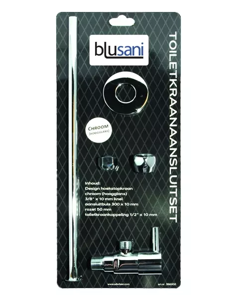 Blusani toiletkraan aansluitset chroom BT01101