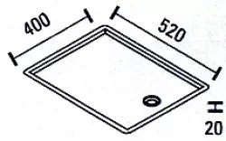 ABK Baronga afwas afdruipvlak rvs 52x40cm vlakinbouw BAR52FVI