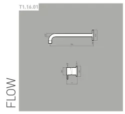 Waterevolution Flow inbouw wastafelkraan chroom met uitloop 25cm T116B01-25