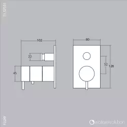 Waterevolution Flow inbouw douchethermostaat met 2 uitgangen mat zwart T132TBPR