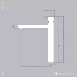 Waterevolution S22 hoge wastafelkraan met waste RVS T415IE