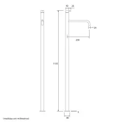 Waterevolution Flow vrijstaande wastafelkraan chroom T11301