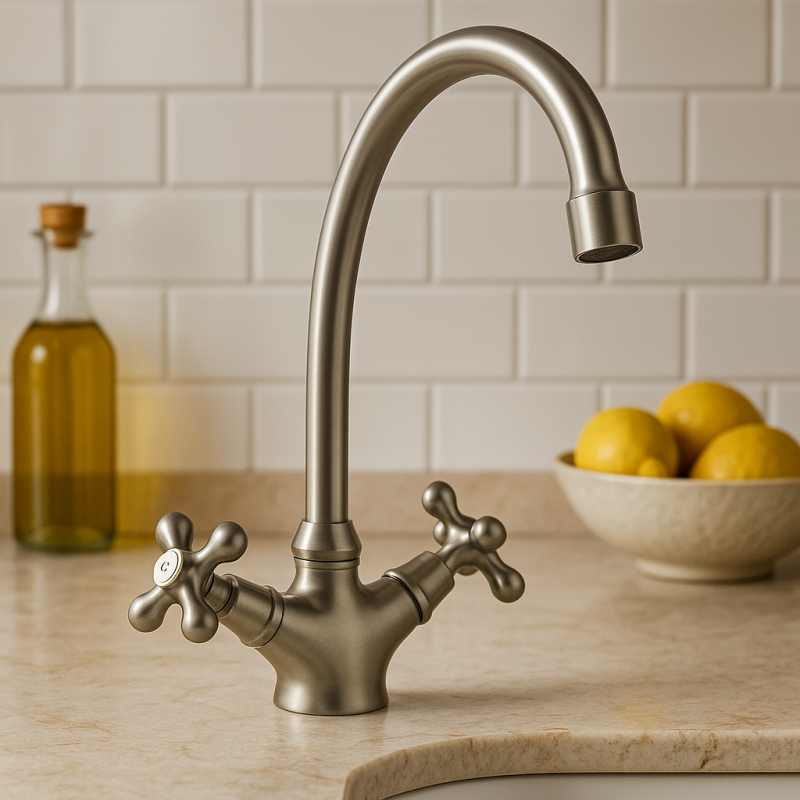 Nostalgische keukenmengkraan V1900 RVS