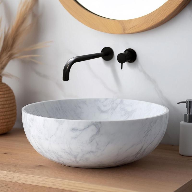 Waterevolution Flow inbouw wastafelkraan mat zwart met uitloop 21cm T116BPR-21