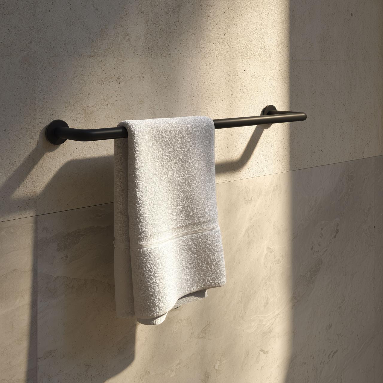 Waterevolution flow handdoekhouder 35cm mat zwart A111PR - Productafbeelding 2