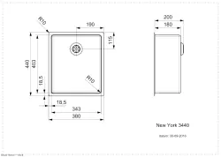 Reginox New York kleine RVS spoelbak 34x40 T09T4LLU06GDS R27820