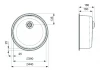 Reginox R18390 ronde RVS Spoelbak opbouw met nieuwe plug T2903RLU06GDS R26168