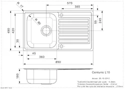 Reginox Centurio 10 CC kleine RVS spoelbak met afdruipgedeelte vlakbouw B49S3LLU05GDS