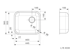 Reginox L18 4035 KG-CC RVS Spoelbak vlakinbouw B2914LLU05GDM