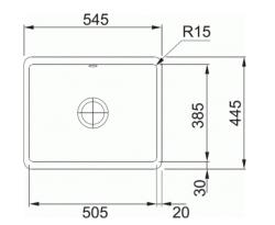 Franke spoelbak Fraceram Kubus KBK110.50 Magnolia onderbouw 1260335880