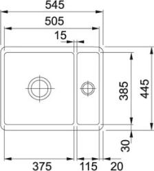 Franke spoelbak Fraceram Kubus KBK160 Magnolia onderbouw 1260335884