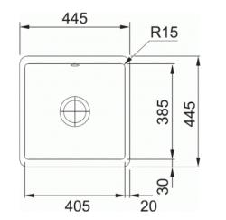 Franke spoelbak Fraceram Kubus KBK 110.40 Magnolia onderbouw 1260335875