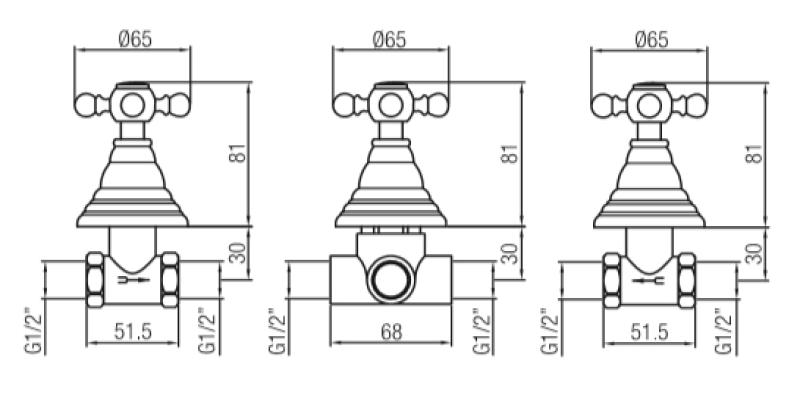 PB klassieke 2 weg inbouw doucheset met omsteller met sterknoppen RVS 1208855382