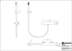 Waterevolution Flow douchethermostaat met douchegarnituur RVS T140TIE