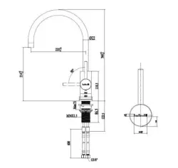 Reginox gouden keukenkraan Cano PVD Gold K102K R30509