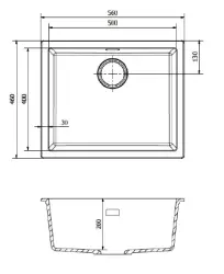 Reginox Amsterdam 50 Regi-graniet spoelbak antraciet onderbouw en opbouw R30844