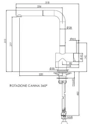 Reginox Cedar chroom met Uittrekbare uitloop Keukenkraan K1040K R31636