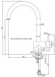 Reginox Yampa keukenkraan met draaibare uitloop chroom K1050K R31698