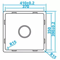 Caressi Basic Line RVS spoelbak 37x35 vlakbouw onderbouw opbouw CABL37R15 1208920569