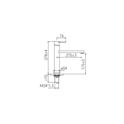 CARESSI Stainless steel eenhendel keukenmengkraan RVS volledig roestvrijstaal CA102I ECO 1208920620