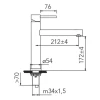 CARESSI Stainless steel eenhendel keukenmengkraan RVS volledig roestvrij staal CA116I U ECO 1208920631