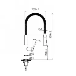 Caressi Stainless steel eenhendel keukenmengkraan RVS volledig roestvrij staal CA117I ECO 1208920633