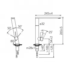 CARESSI Stainless steel eenhendel keukenmengkraan RVS volledig roestvrij staal CA119I ECO 1208920635