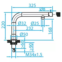 CARESSI Black Line eenhendel keukenmengkraan RVS zwart CA109BK ECO 1208920649