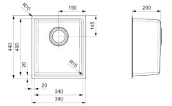 Reginox Houston RVS spoelbak 34x40 onderbouw, opbouw en vlakbouw L2200 R32862