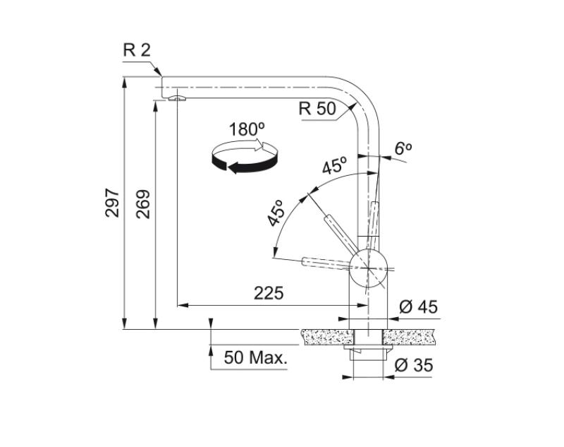 Franke Atlas Neo keukenkraan draaibare uitloop geborsteld mat zwart 115.0550.424