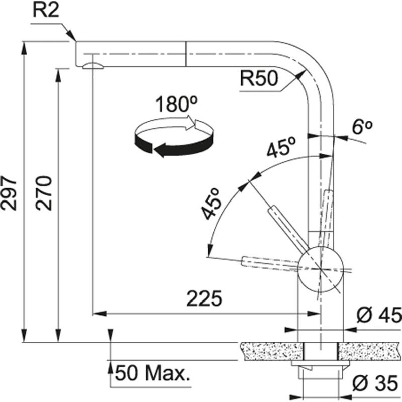 Franke RVS geborstelde Keukenkraan Atlas Neo uittrekbare uitloop inox 115.0521.438