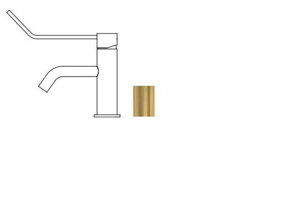 Waterevolution Flow wastafelkraan incl. click plug geborsteld messing T111LE