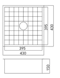 Caressi Cato tegelspoelbak 40cm onderbouw CATO4040 1208921378