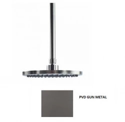 Waterevolution Flow hoofddouche 250mm met plafondaansluiting Gun Metal T1642GME