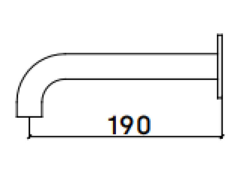 Waterevolution Flow baduitloop mat wit T167119BR lengte uitloop 19cm