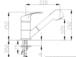 DEMM keukenkraan met uittrekbare uitloop met spoeldouchefunctie chroom 1208947359