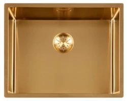 Lorreine 50SP-Gold Luxe RVS spoelbak PVD Gold 50x40 onderbouw vlakbouw en opbouw 1208952368