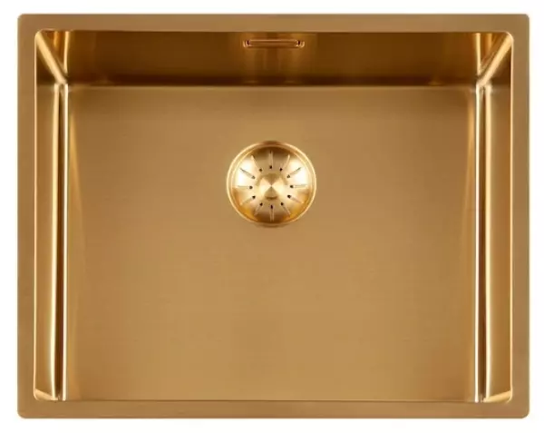 Lorreine 50SP-Gold Luxe RVS spoelbak PVD Gold 50x40 onderbouw vlakbouw en opbouw 1208952368