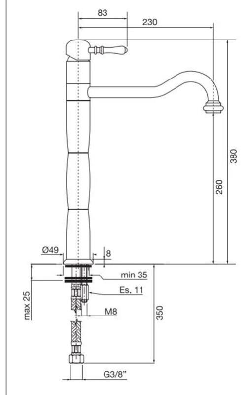PB Classic Nostalgische pilaar keukenkraan Brons 1208952921