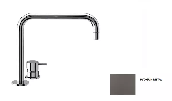 Waterevolution Flow 2-gats wastafelkraan Gun Metal T112HGME