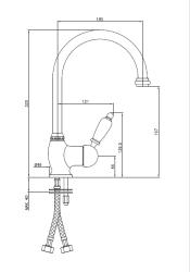 PB klassieke keukenkraan eenhendel met draaibare uitloop 200 mm RVS 1208953115